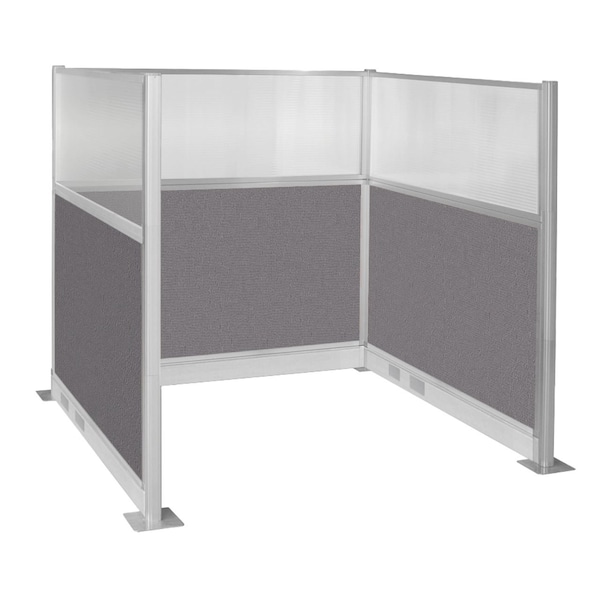 Pre-Configured Hush Panel Electric Cubicle (U Shape) 6' x 6' W/ Window Slate Fabric
